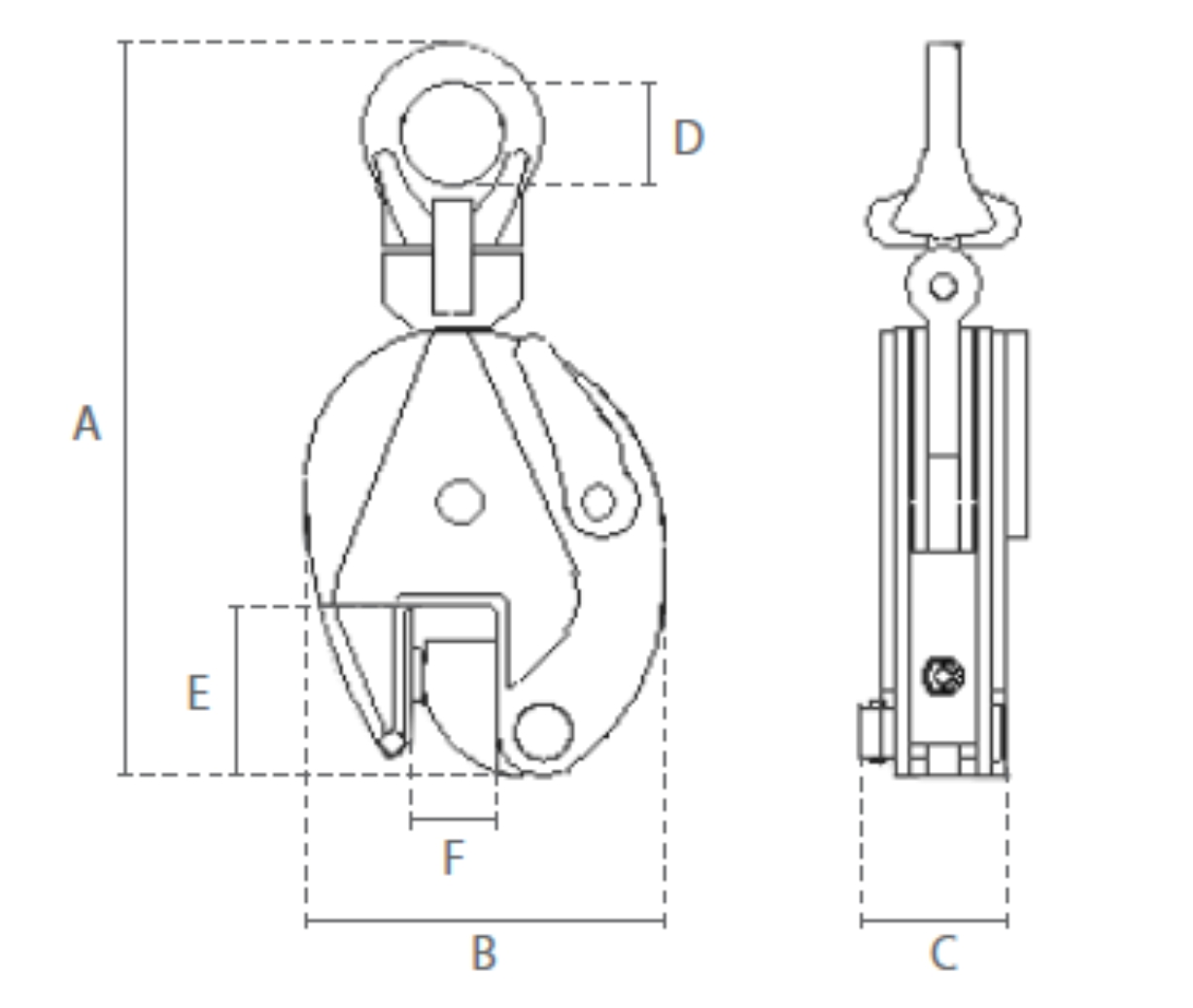 Hebeklemme / Blechgreifklemme mit CE-kennzeichnung und Schwenkbügel - VOGT  Hebetechnik